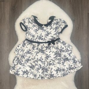 Janie and Jack Floral Black and White Kids Dress size 4